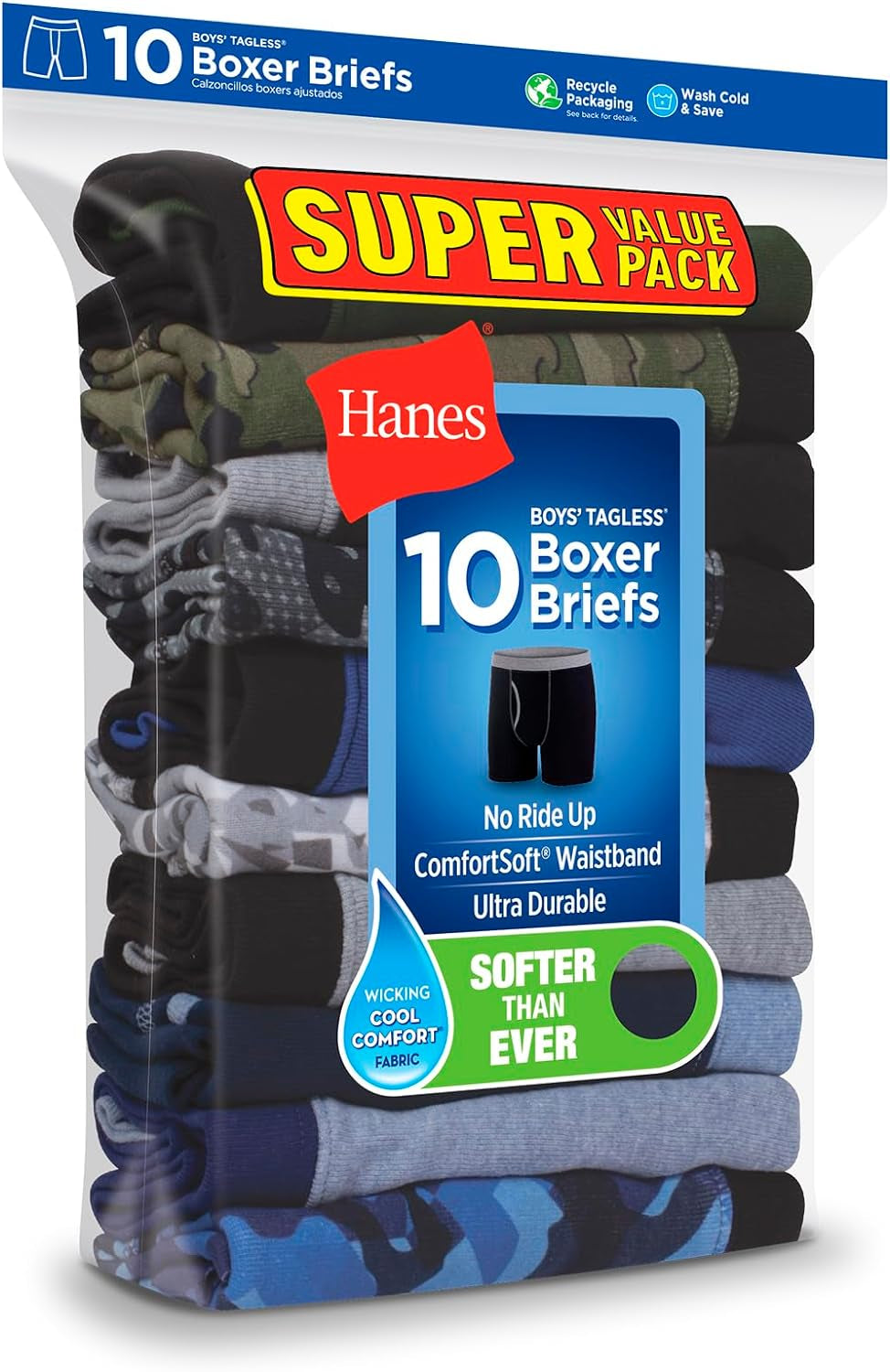 Boys and Toddler Underwear, Comfort Flex and Comfortsoft Boxer Briefs, Multiple Packs Available